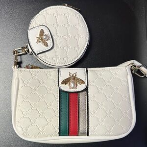 Elegant White Designer Women Bag Set